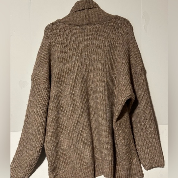 Frye Women's Brown Collar Open Knit Cardigan Sweater - Size L - Picture 3 of 12